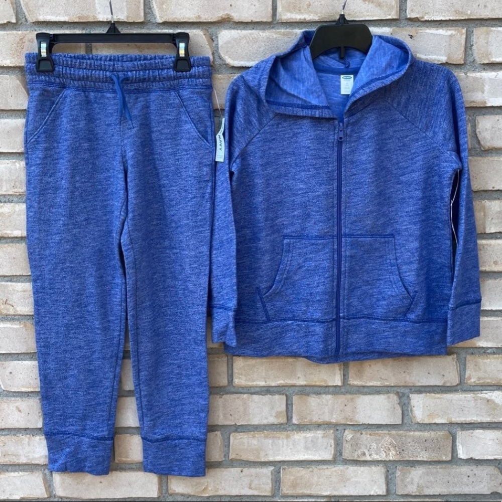 NEW Old Navy Full Zip Jacket/Hoodie &Joggers /Sweat Pants Blue Sz M